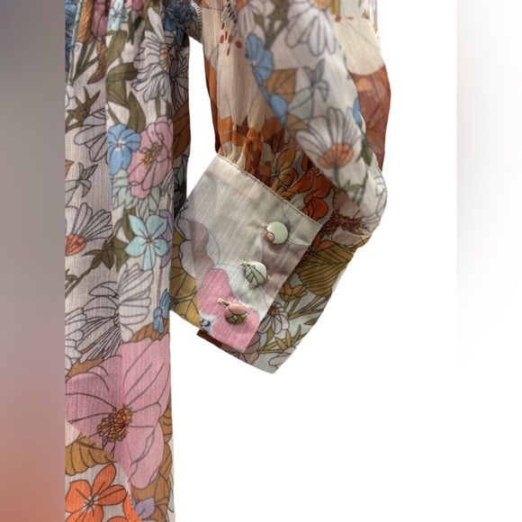 L’Atiste by Amy Sheer Boho Floral Button-Front Tunic Blouse, | Small 🌸🌸🌸 - Picture 4 of 6
